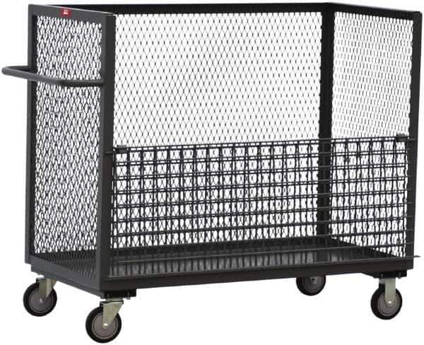 Jamco - 1,200 Lb Load Capacity, 30 Cu Ft, 1.11 Cu Yd, Steel 3-Sided Truck - 30" Wide x 48" Long x 44" High, Gray - Industrial Tool & Supply