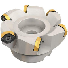 Iscar - 8.37" Cut Diam, 2-1/2" Arbor Hole, 0.18" Max Depth of Cut, 50° Indexable Chamfer & Angle Face Mill - 14 Inserts, IQ845 SYHU 07.. Insert, Right Hand Cut, Series DoveIQMill - Industrial Tool & Supply