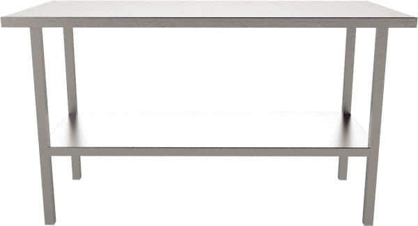 Jamco - 72 Wide x 30" Deep x 35" High, Stainless Steel Workbench - Flat Top, Fixed Legs, Stainless - Industrial Tool & Supply