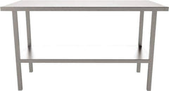 Jamco - 72 Wide x 30" Deep x 35" High, Stainless Steel Workbench - Flat Top, Fixed Legs, Stainless - Industrial Tool & Supply