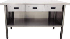 Jamco - 72 Wide x 30" Deep x 35" High, Stainless Steel Workbench - Flat Top, Fixed Legs, Stainless - Industrial Tool & Supply