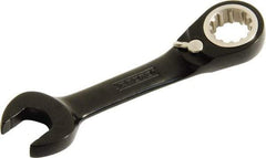 Proto - 1/2" 12 Point Offset Combination Wrench - 15° Offset Angle, 4-1/4" OAL, Steel, Black Chrome Finish - Industrial Tool & Supply
