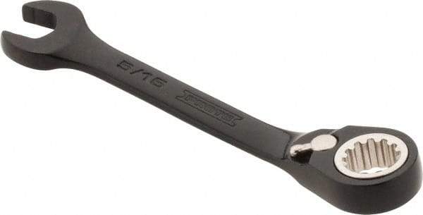 Proto - 5/16" 12 Point Offset Combination Wrench - 15° Offset Angle, 3-1/2" OAL, Steel, Black Chrome Finish - Industrial Tool & Supply