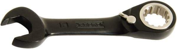 Proto - 8mm 12 Point Offset Combination Wrench - 15° Offset Angle, 3-1/2" OAL, Steel, Black Chrome Finish - Industrial Tool & Supply