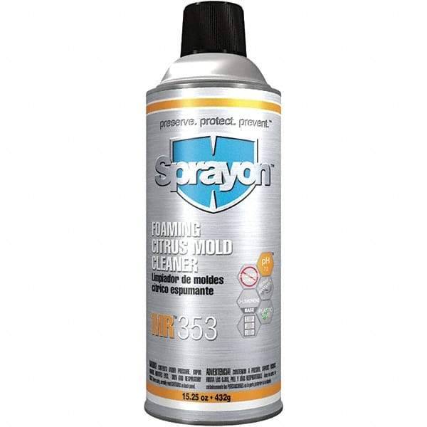 Sprayon - 15.25 Ounce Aerosol Can, White, Mold Cleaner - d-Limonene Composition - Industrial Tool & Supply