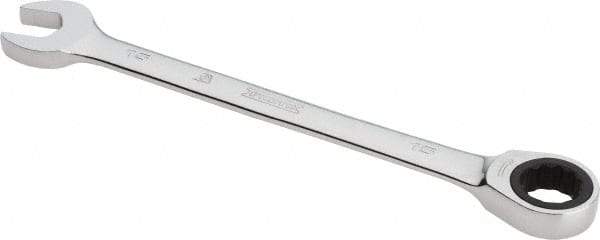 Proto - 15mm 12 Point Combination Wrench - 0° Offset Angle, 7-7/8" OAL, Steel, Chrome Finish - Industrial Tool & Supply