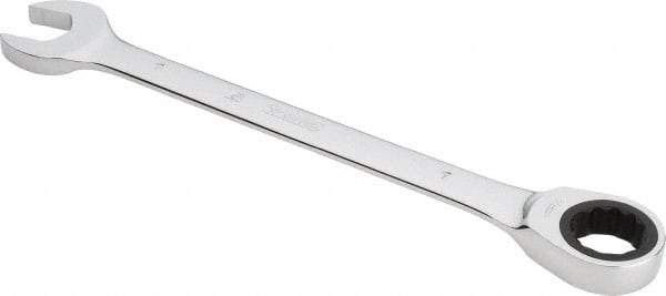 Proto - 1" 12 Point Combination Wrench - 0° Offset Angle, 12-3/4" OAL, Steel, Chrome Finish - Industrial Tool & Supply