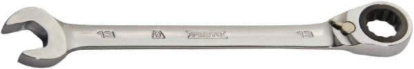 Proto - 18mm 12 Point Combination Wrench - 0° Offset Angle, 9-5/16" OAL, Steel, Chrome Finish - Industrial Tool & Supply