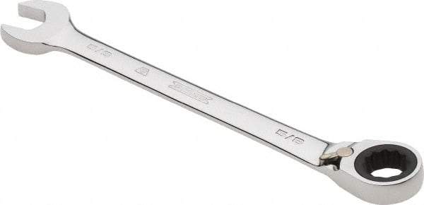 Proto - 5/8" 12 Point Combination Wrench - 0° Offset Angle, 8-3/16" OAL, Steel, Chrome Finish - Industrial Tool & Supply
