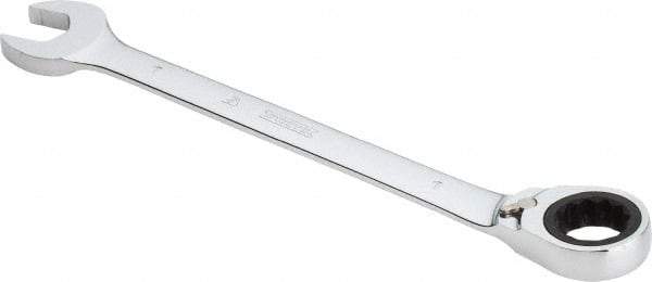 Proto - 1" 12 Point Combination Wrench - 0° Offset Angle, 12-3/4" OAL, Steel, Chrome Finish - Industrial Tool & Supply