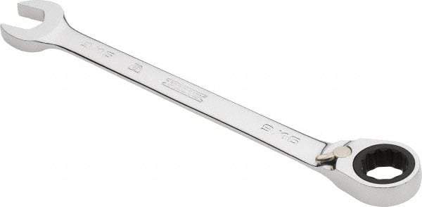 Proto - 9/16" 12 Point Combination Wrench - 0° Offset Angle, 7-1/2" OAL, Steel, Chrome Finish - Industrial Tool & Supply