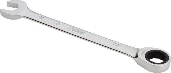 Proto - 18mm 12 Point Combination Wrench - 0° Offset Angle, 9-5/16" OAL, Steel, Chrome Finish - Industrial Tool & Supply