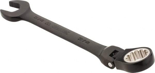 Proto - 3/4" 12 Point Flexhead Combination Wrench - 15° Offset Angle, 8" OAL, Steel, Black Chrome Finish - Industrial Tool & Supply