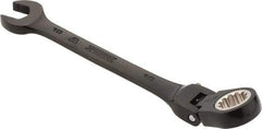 Proto - 10mm 12 Point Flexhead Combination Wrench - 15° Offset Angle, 5" OAL, Steel, Black Chrome Finish - Industrial Tool & Supply