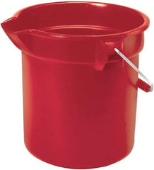 Rubbermaid - 14 Qt, 285.75mm High, High-Density Polyethylene Round Red Single Pail with Pour Spout - Handle Included, 12" Top Diam - Industrial Tool & Supply
