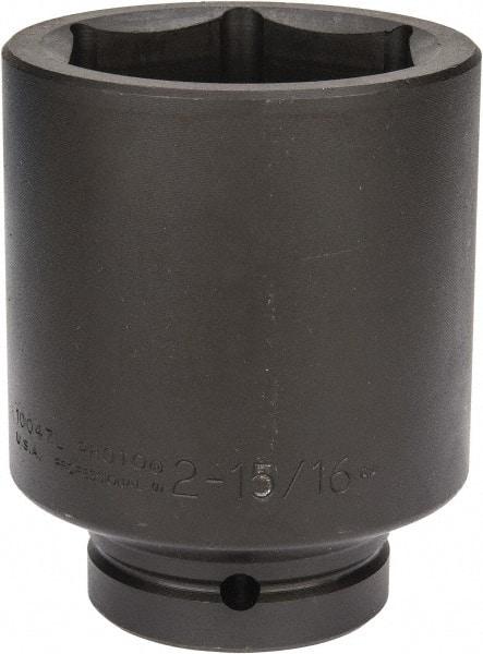 Proto - 1" Drive 2-15/16" Deep Impact Socket - 6 Points, 5" OAL - Industrial Tool & Supply