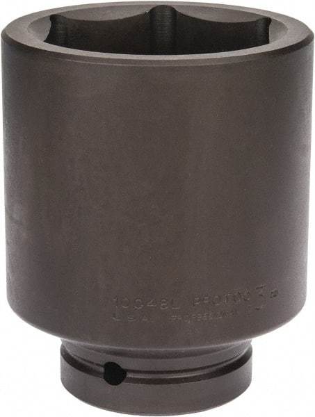 Proto - 1" Drive 3" Deep Impact Socket - 6 Points, 5" OAL - Industrial Tool & Supply