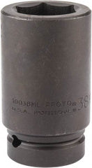 Proto - 1" Drive 38mm Deep Impact Socket - 6 Points, 4" OAL - Industrial Tool & Supply