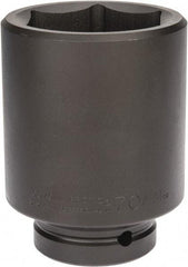Proto - 1" Drive 70mm Deep Impact Socket - 6 Points, 5" OAL - Industrial Tool & Supply