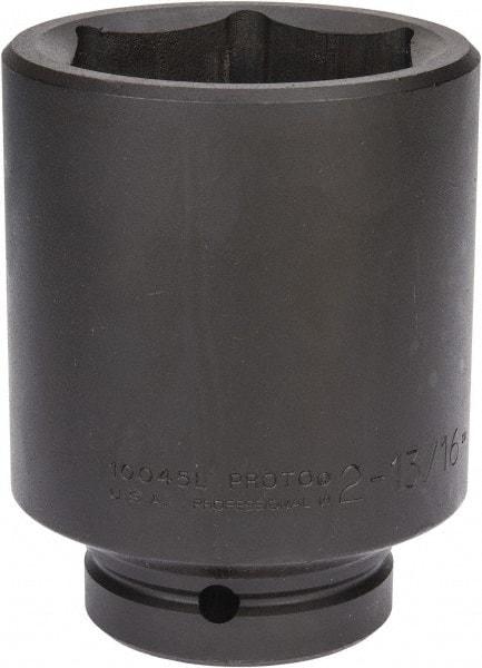 Proto - 1" Drive 2-13/16" Deep Impact Socket - 6 Points, 5" OAL - Industrial Tool & Supply