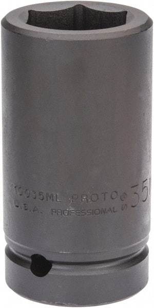 Proto - 1" Drive 35mm Deep Impact Socket - 6 Points, 4" OAL - Industrial Tool & Supply