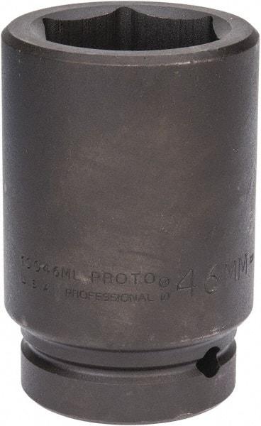 Proto - 1" Drive 46mm Deep Impact Socket - 6 Points, 4-1/8" OAL - Industrial Tool & Supply