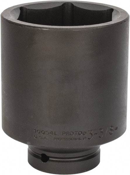 Proto - 1" Drive 3-3/8" Deep Impact Socket - 6 Points, 5-3/4" OAL - Industrial Tool & Supply