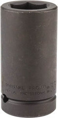 Proto - 1" Drive 33mm Deep Impact Socket - 6 Points, 4" OAL - Industrial Tool & Supply