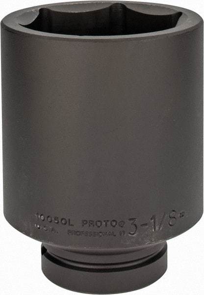 Proto - 1" Drive 3-1/8" Deep Impact Socket - 6 Points, 5-1/2" OAL - Industrial Tool & Supply