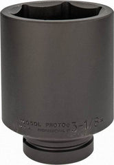 Proto - 1" Drive 3-1/8" Deep Impact Socket - 6 Points, 5-1/2" OAL - Industrial Tool & Supply
