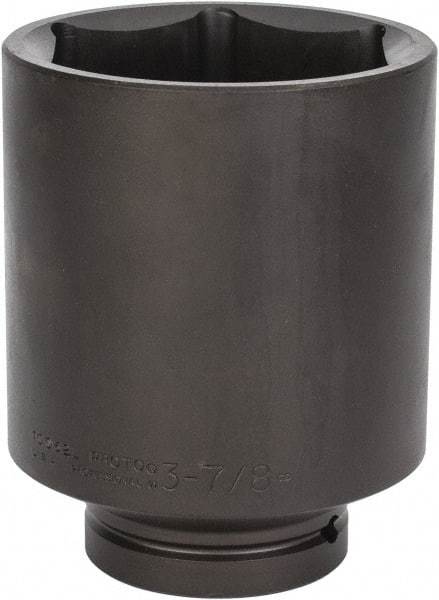Proto - 1" Drive 3-7/8" Deep Impact Socket - 6 Points, 6-3/8" OAL - Industrial Tool & Supply
