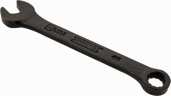 Proto - 6mm 12 Point Offset Combination Wrench - 15° Offset Angle, 3-1/4" OAL, Steel, Black Finish - Industrial Tool & Supply