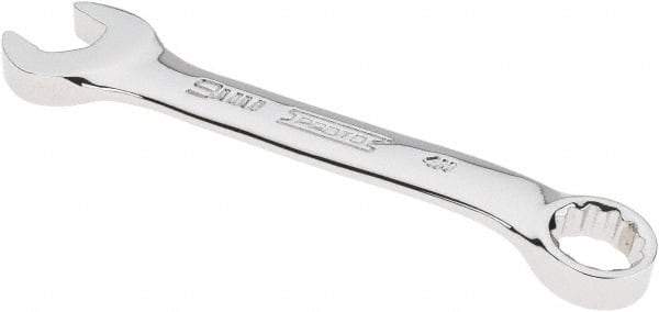 Proto - 9mm 12 Point Offset Combination Wrench - 15° Offset Angle, 3-5/8" OAL, Steel, Chrome Finish - Industrial Tool & Supply