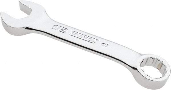Proto - 1/2" 12 Point Offset Combination Wrench - 15° Offset Angle, 4-5/16" OAL, Steel, Chrome Finish - Industrial Tool & Supply