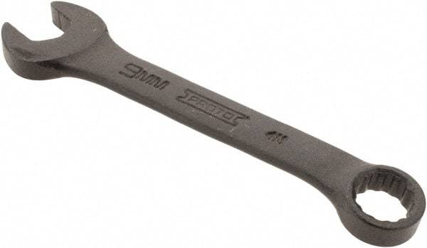 Proto - 9mm 12 Point Offset Combination Wrench - 15° Offset Angle, 3-5/8" OAL, Steel, Black Finish - Industrial Tool & Supply