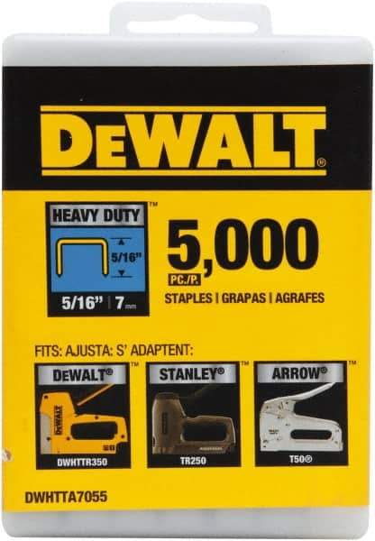 DeWALT - 1/2" Wide Steel Heavy Duty Staples - 15/32" Leg Length - Industrial Tool & Supply