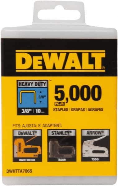 DeWALT - 3/8" Wide Steel Heavy Duty Staples - 13/32" Leg Length - Industrial Tool & Supply