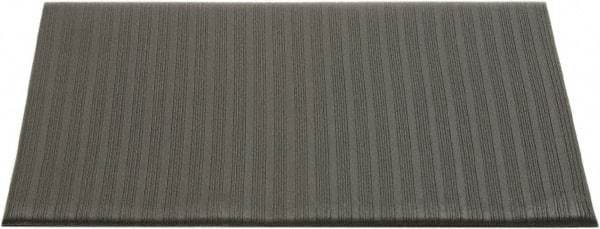 Ability One - 3' Long x 2' Wide, Dry Environment, Anti-Fatigue Matting - Black, Vinyl with Vinyl Sponge Base, Beveled - Industrial Tool & Supply