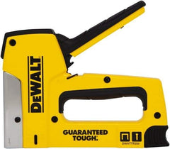 DeWALT - Manual Staple Gun - 1/4, 5/16, 3/8, 1/2, 9/16" Staples, Yellow & Black, Aluminum - Industrial Tool & Supply