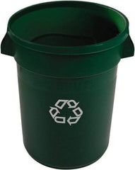 Rubbermaid - 32 Gal Green Round Recycling Container - Polyethylene, 59" High - Industrial Tool & Supply