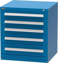 Vidmar - 5 Drawer, Modular Storage Cabinet - Steel, 30" Wide x 27-3/4" Deep x 33" High, Blue - Industrial Tool & Supply