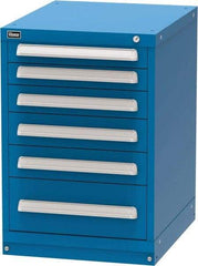 Vidmar - 6 Drawer, Modular Storage Cabinet - Steel, 22-1/2" Wide x 27-3/4" Deep x 33" High, Blue - Industrial Tool & Supply