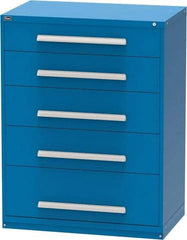 Vidmar - 5 Drawer, Modular Storage Cabinet - Steel, 45" Wide x 27-3/4" Deep x 59" High, Blue - Industrial Tool & Supply