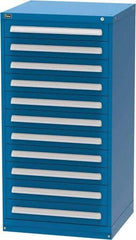 Vidmar - 11 Drawer, Modular Storage Cabinet - Steel, 30" Wide x 27-3/4" Deep x 59" High, Blue - Industrial Tool & Supply