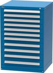 Vidmar - 11 Drawer, Modular Storage Cabinet - Steel, 30" Wide x 27-3/4" Deep x 44" High, Blue - Industrial Tool & Supply