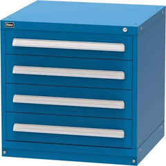 Vidmar - 4 Drawer, Modular Storage Cabinet - Steel, 30" Wide x 27-3/4" Deep x 30" High, Blue - Industrial Tool & Supply