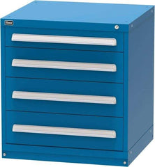 Vidmar - 4 Drawer, Modular Storage Cabinet - Steel, 30" Wide x 27-3/4" Deep x 33" High, Blue - Industrial Tool & Supply