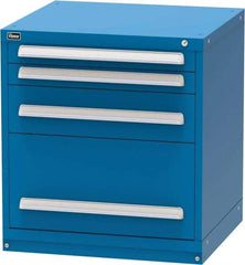 Vidmar - 4 Drawer, Modular Storage Cabinet - Steel, 30" Wide x 27-3/4" Deep x 33" High, Blue - Industrial Tool & Supply