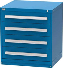 Vidmar - 4 Drawer, Modular Storage Cabinet - Steel, 30" Wide x 27-3/4" Deep x 33" High, Blue - Industrial Tool & Supply