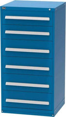 Vidmar - 6 Drawer, Modular Storage Cabinet - Steel, 30" Wide x 27-3/4" Deep x 59" High, Blue - Industrial Tool & Supply